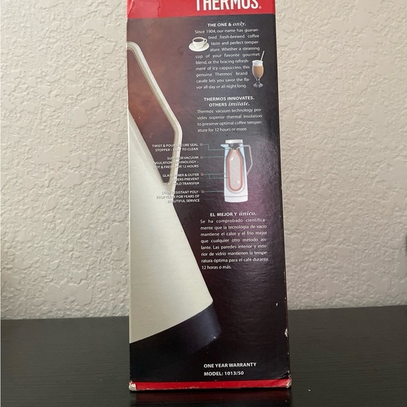 Vintage Thermos Coffee Butler Carafe Insulated 1 Liter Capacity (1013/50) White - Picture 6 of 11